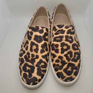 Michael by Michael Kors Size 8 Keaton Leopard Calf Hair Slip-On Sneaker